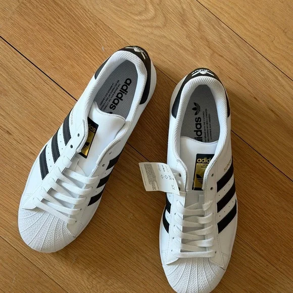 Adidas Superstar White with Black Stripes Men's Sneakers - Picture 5 of 5